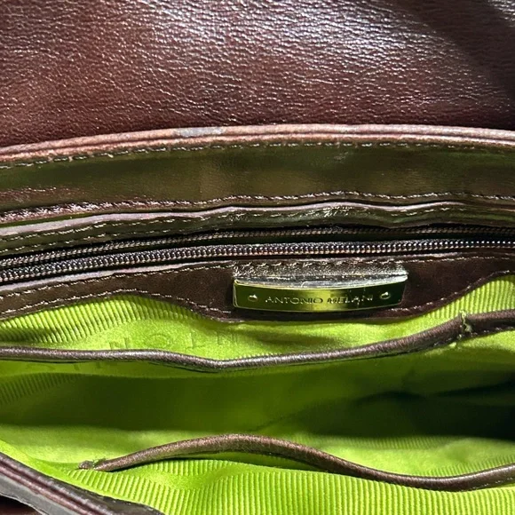 Antonio Melani Soft brown Leather Shoulder Bag #H-12 - Picture 7 of 9